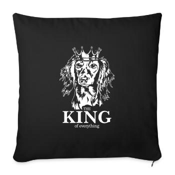 Teckel à poil long Roi de tout Dire Chiens - Housse de coussin décorative 45 x 45 cm - noir - Devant