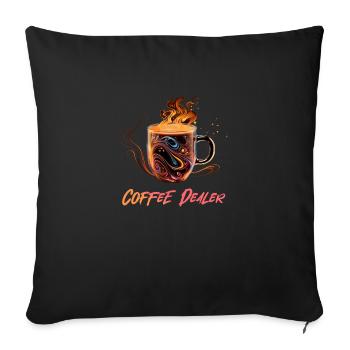 Marchand de café - Housse de coussin décorative 45 x 45 cm - noir - Devant