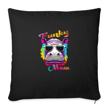 Funky Mum. birthday, mother's day. - Sofa pillowcase 17,3'' x 17,3'' (45 x 45 cm) - black - Front