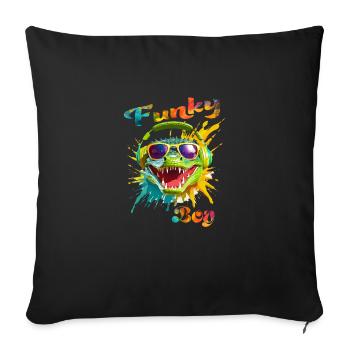Funky Boy Crocodile - Sofa pillowcase 17,3'' x 17,3'' (45 x 45 cm) - black - Front
