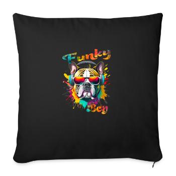 Funky Boy Bulldog - Sofa pillowcase 17,3'' x 17,3'' (45 x 45 cm) - black - Front