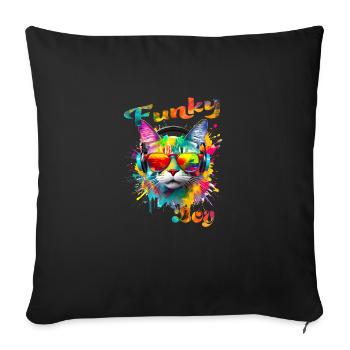 Funky Boy Chat - Sofa pillowcase 17,3'' x 17,3'' (45 x 45 cm) - black - Front