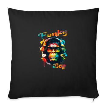 Funky Boy Singe - Housse de coussin décorative 45 x 45 cm - noir - Devant