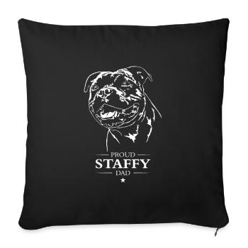 Staffy Dad Staffordshire Bullterrier Hund Wilsigns - Sofakissenbezug 45 x 45 cm - Schwarz - Vorne