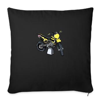 Yellow motorcycle cross bikelife - Sofa pillowcase 17,3'' x 17,3'' (45 x 45 cm) - black - Front