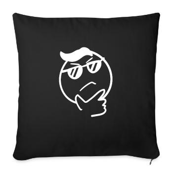 Face Emotion Facial Expressions Feeling Gift Feeling Comic - Sofa pillowcase 17,3'' x 17,3'' (45 x 45 cm) - black - Front