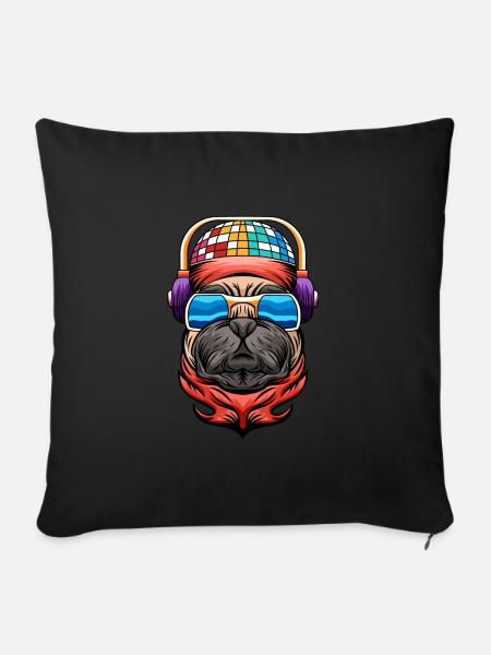 music dog - Sofakissenbezug 45 x 45 cm - Schwarz