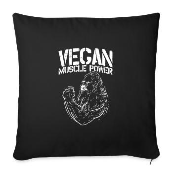 | végétalien | de remise en forme | de musculation | d’alimentation Sport - Housse de coussin décorative 45 x 45 cm - noir - Devant