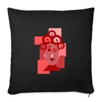 VISAGE FEMME ASYMETRIQUE - Housse de coussin décorative 45 x 45 cm - noir - Devant