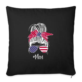 Mom Messy Dutt USA - Sofa pillowcase 17,3'' x 17,3'' (45 x 45 cm) - black - Front