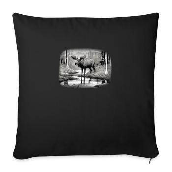 Elk - Sofa pillowcase 17,3'' x 17,3'' (45 x 45 cm) - black - Front