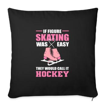 Ice skating Ice skating Ice skating - Sofa pillowcase 17,3'' x 17,3'' (45 x 45 cm) - black - Front