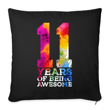 11 ANS D’ÊTRE GÉNIAL 11E ANNIVERSAIRE - Housse de coussin décorative 45 x 45 cm - noir - Devant