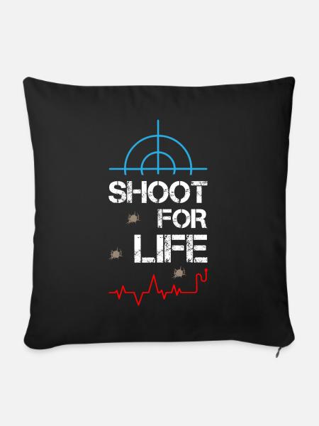 Shoot For Life Sniper - Sofakissenbezug 45 x 45 cm - Schwarz