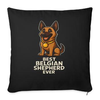 Meilleur berger belge de tous les temps - Housse de coussin décorative 45 x 45 cm - noir - Devant