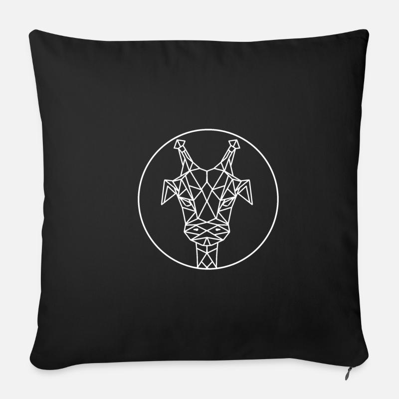 Geo-Giraffe - Sofakissenbezug 45 x 45 cm - Schwarz