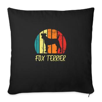 fox terrier - Housse de coussin décorative 45 x 45 cm - noir - Devant