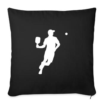 Joueur de pickleball - Housse de coussin décorative 45 x 45 cm - noir - Devant