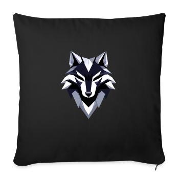Wolf Low Poly Logo Design - Sofakissenbezug 45 x 45 cm - Schwarz - Vorne