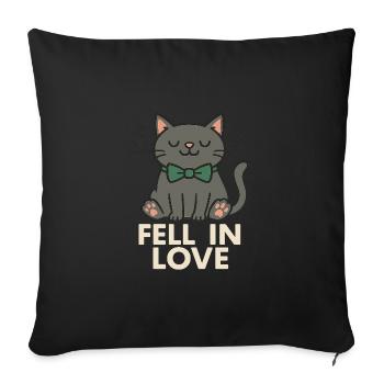 Schleife. Katze. Liebe. Das perfekte Katzenshirt. - Sofakissenbezug 45 x 45 cm - Schwarz - Vorne