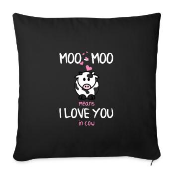 Cadeau de chemise de vache taureau - Housse de coussin décorative 45 x 45 cm - noir - Devant