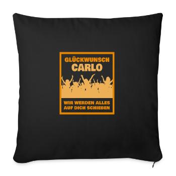 Geschenk für Carlo - Sofakissenbezug 45 x 45 cm - Schwarz - Vorne