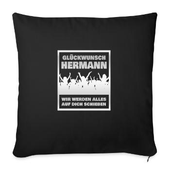 Kollege Hermann - Sofakissenbezug 45 x 45 cm - Schwarz - Vorne