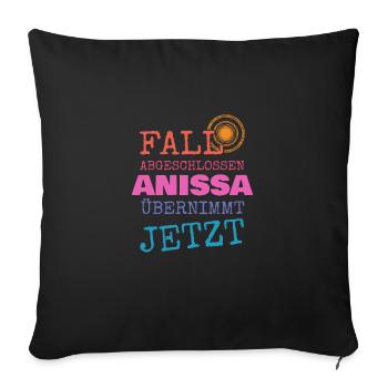 Geschenk für Anissa - Sofakissenbezug 45 x 45 cm - Schwarz - Vorne