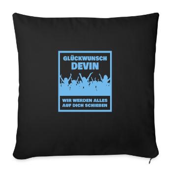 Devin - Sofa pillowcase 17,3'' x 17,3'' (45 x 45 cm) - black - Front
