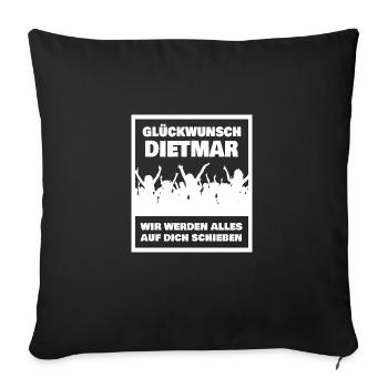 Geschenk für Dietmar - Sofakissenbezug 45 x 45 cm - Schwarz - Vorne