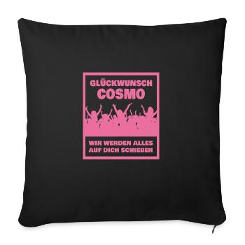 First name Cosmo - Sofa pillowcase 17,3'' x 17,3'' (45 x 45 cm) - black - Front