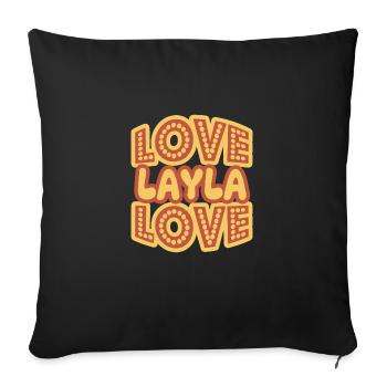 First name Layla - Sofa pillowcase 17,3'' x 17,3'' (45 x 45 cm) - black - Front
