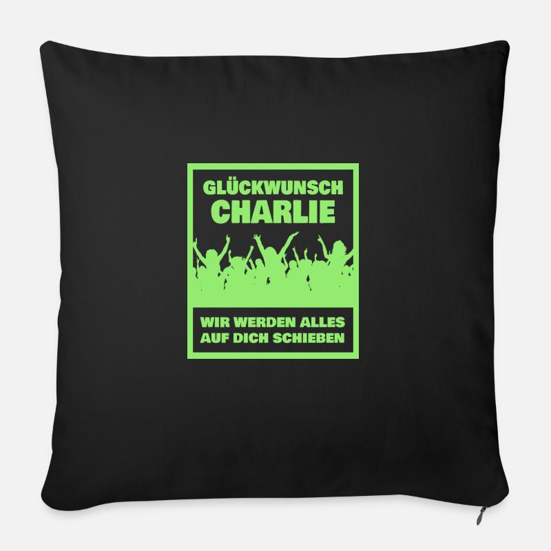 Geschenk für Charlie - Sofakissenbezug 45 x 45 cm - Schwarz