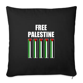 Free palestine - Sofa pillowcase 17,3'' x 17,3'' (45 x 45 cm) - black - Front