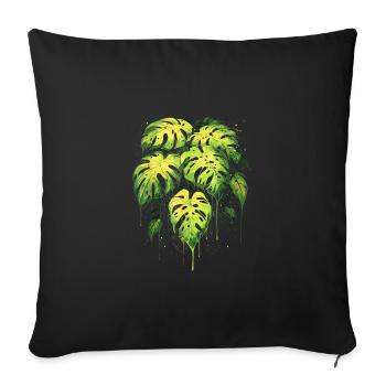 Monstera Deliciosa Plant Lover Lady Daddy Botanica - Sofa pillowcase 17,3'' x 17,3'' (45 x 45 cm) - black - Front