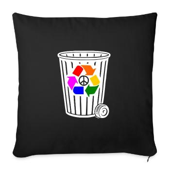 Peace Recycling Peace Sign - Sofa pillowcase 17,3'' x 17,3'' (45 x 45 cm) - black - Front