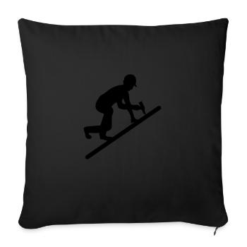 couvreur artisan - Housse de coussin décorative 45 x 45 cm - noir - Devant