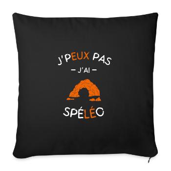 J'peux pas j'ai Spéléo - Housse de coussin décorative 45 x 45 cm - noir - Devant