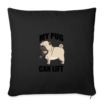My Dog can lift weights at the gym - Sofa pillowcase 17,3'' x 17,3'' (45 x 45 cm) - black - Front