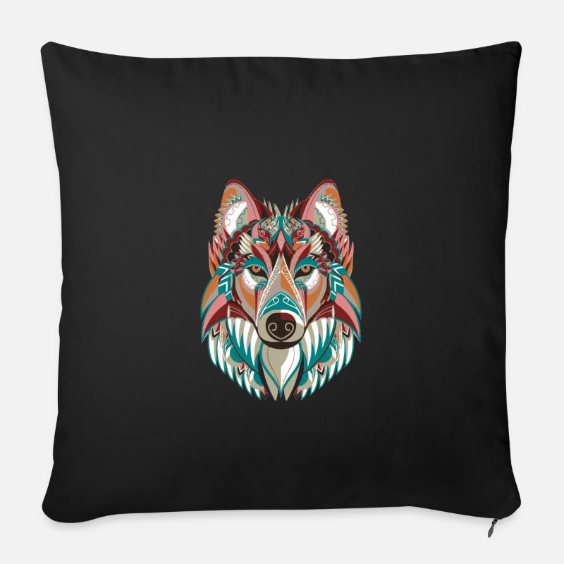 Wolf - Sofakissenbezug 45 x 45 cm - Schwarz