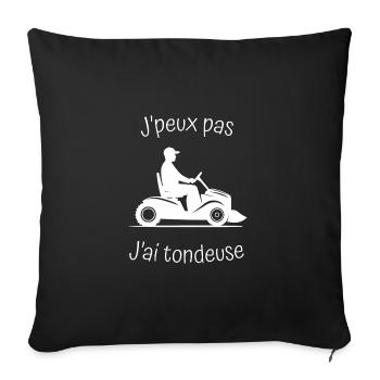 Je peux pas j'ai tondeuse, humour papa, drôle - Housse de coussin décorative 45 x 45 cm - noir - Devant