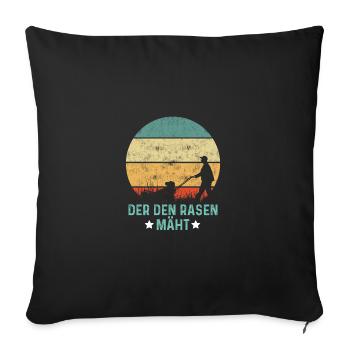 Der Den Rasen Mäht Gärtner Gartenarbeit Landschaft - Sofakissenbezug 45 x 45 cm - Schwarz - Vorne