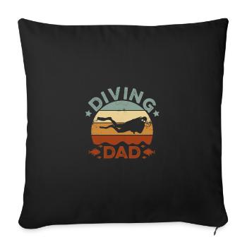 Diving Dad Retro Diving Dive Apnoe Scuba Diver Und - Sofakissenbezug 45 x 45 cm - Schwarz - Vorne