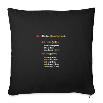 Class Coder Base Human Programming Coder Computer - Sofakissenbezug 45 x 45 cm - Schwarz - Vorne