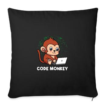 Code Monkey Programming Coder Computer Geek Develo - Sofakissenbezug 45 x 45 cm - Schwarz - Vorne