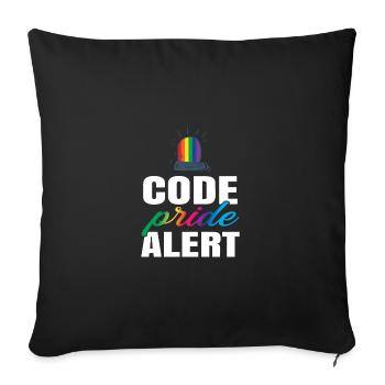 Code Pride Alert Bisexual Lesbian Love Asexual Tra - Sofakissenbezug 45 x 45 cm - Schwarz - Vorne