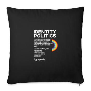 Identity Politics Pride Lgbtq Rainbow Transgender - Sofakissenbezug 45 x 45 cm - Schwarz - Vorne