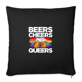 Beers Cheers Queers Bisexual Transgender Love Lgbt - Sofakissenbezug 45 x 45 cm - Schwarz - Vorne