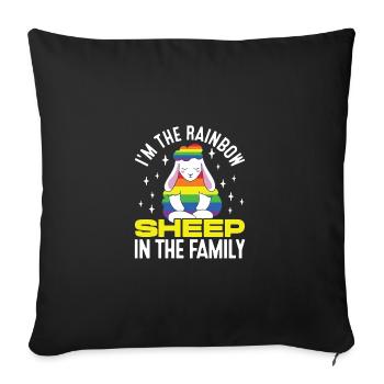 I'm The Rainbow Sheep In The Family Lesbian Love G - Sofakissenbezug 45 x 45 cm - Schwarz - Vorne