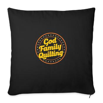 God Family Quilting Knitting Crocheting Sewing Bal - Sofakissenbezug 45 x 45 cm - Schwarz - Vorne